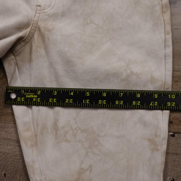 HUE Skinny Jean Jeggings Women’s Medium Cream Tie-Dye Stretch Denim 26.5” Inseam - Picture 8 of 10